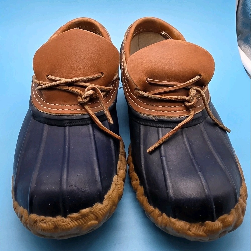 LL BEAN Womens Size 7 M Blue Bean Boots Low Duck Boot Hunting Shoes Rain
